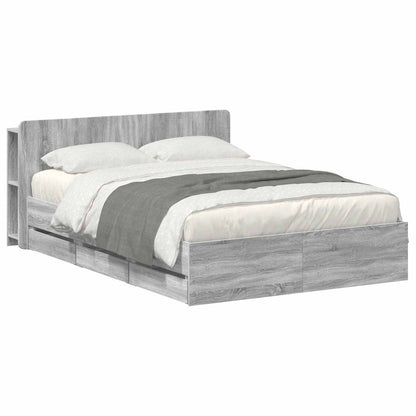 Telaio del letto con storage Sonoma grigio 160 x 200 cm | homemem39