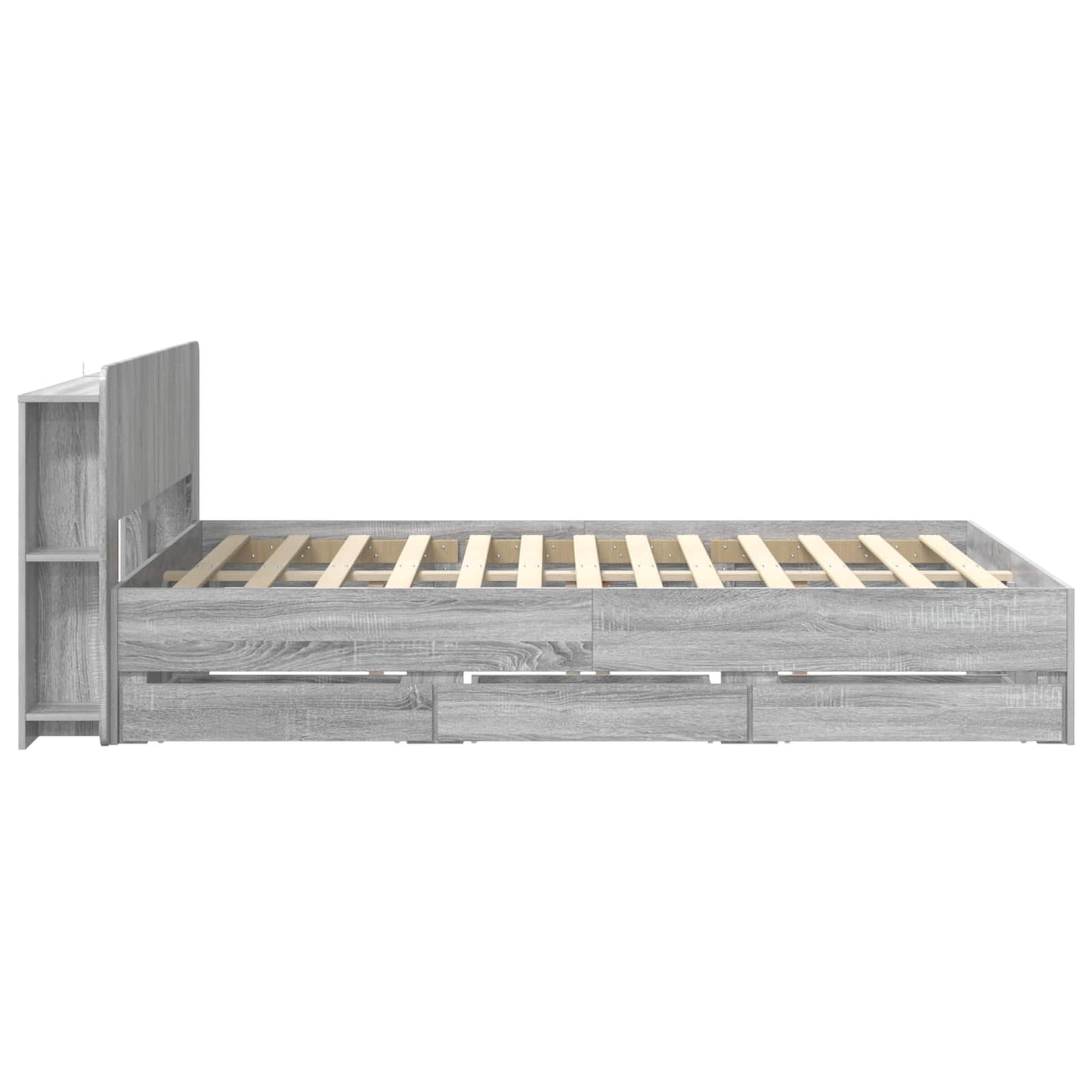 Telaio del letto con storage Sonoma grigio 160 x 200 cm | homemem39