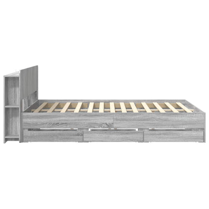 Telaio del letto con storage Sonoma grigio 160 x 200 cm | homemem39