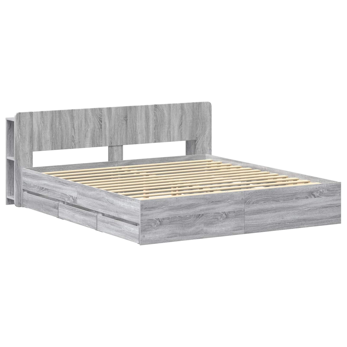 Telaio del letto con storage Sonoma grigio 180 x 200 cm | homemem39