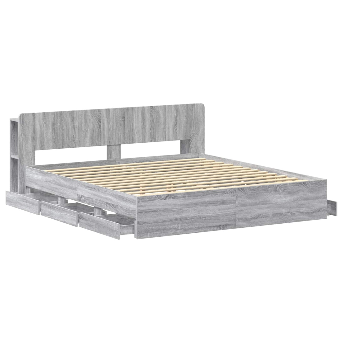 Telaio del letto con storage Sonoma grigio 200 x 200 cm | homemem39