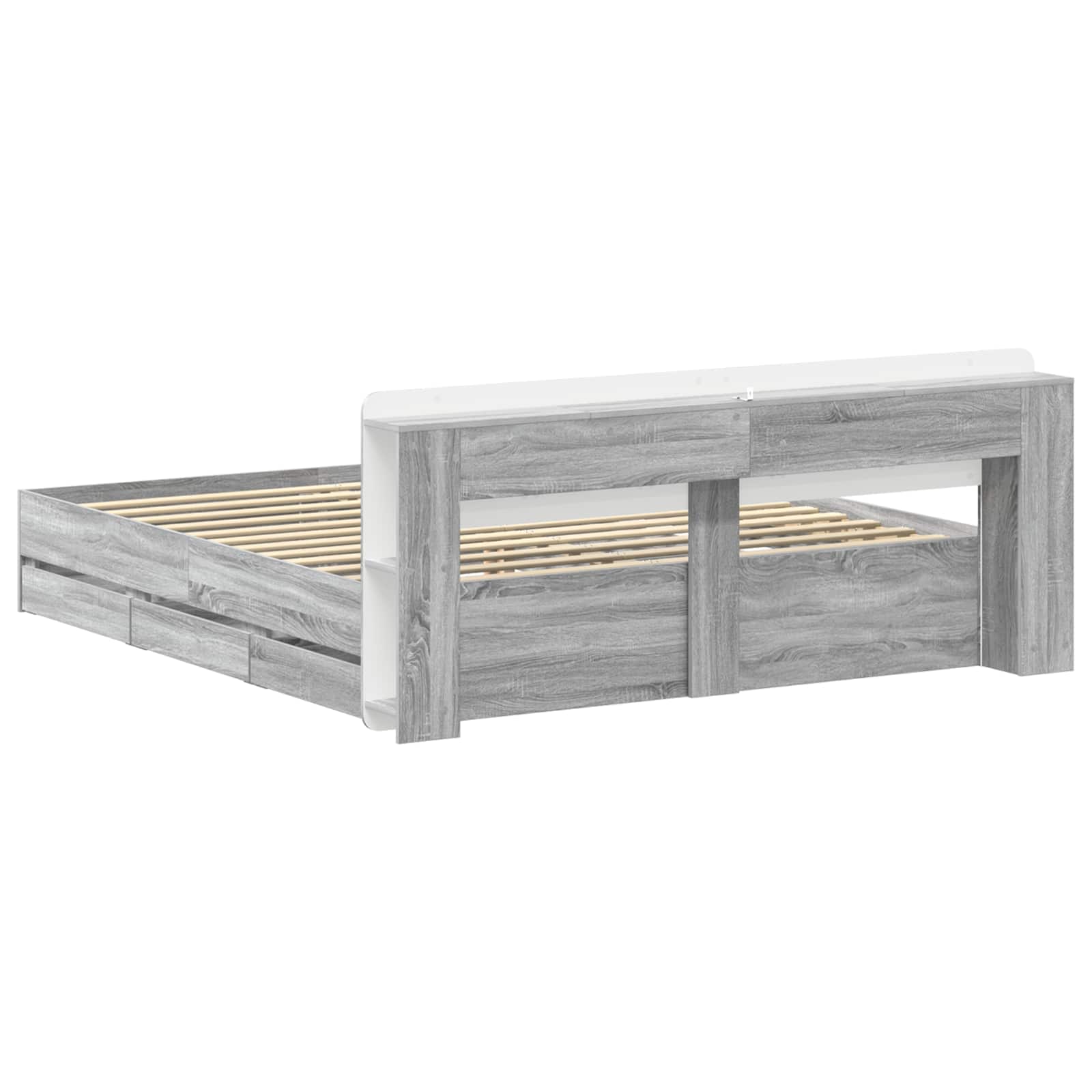 Telaio del letto con storage Sonoma grigio 200 x 200 cm | homemem39