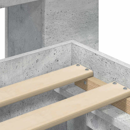 Telaio del letto con storage Grigio Cemento 75 x 190 cm | homemem39