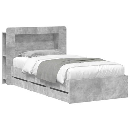Telaio del letto con storage Grigio Cemento 75 x 190 cm | homemem39