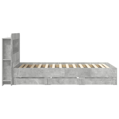 Telaio del letto con storage Grigio Cemento 75 x 190 cm | homemem39