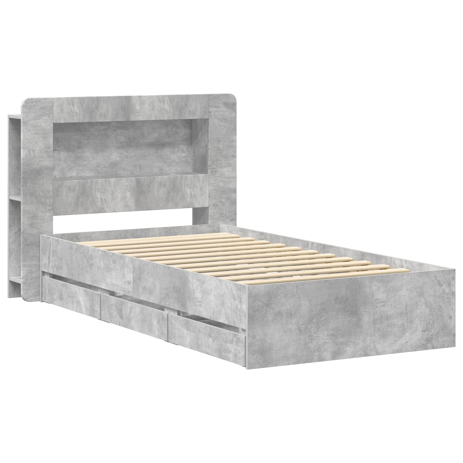 Telaio del letto con storage Grigio Cemento 80 x 200 cm | homemem39