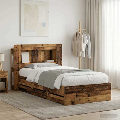 Telaio del letto con storage Legno antico 80 x 200 cm | homemem39