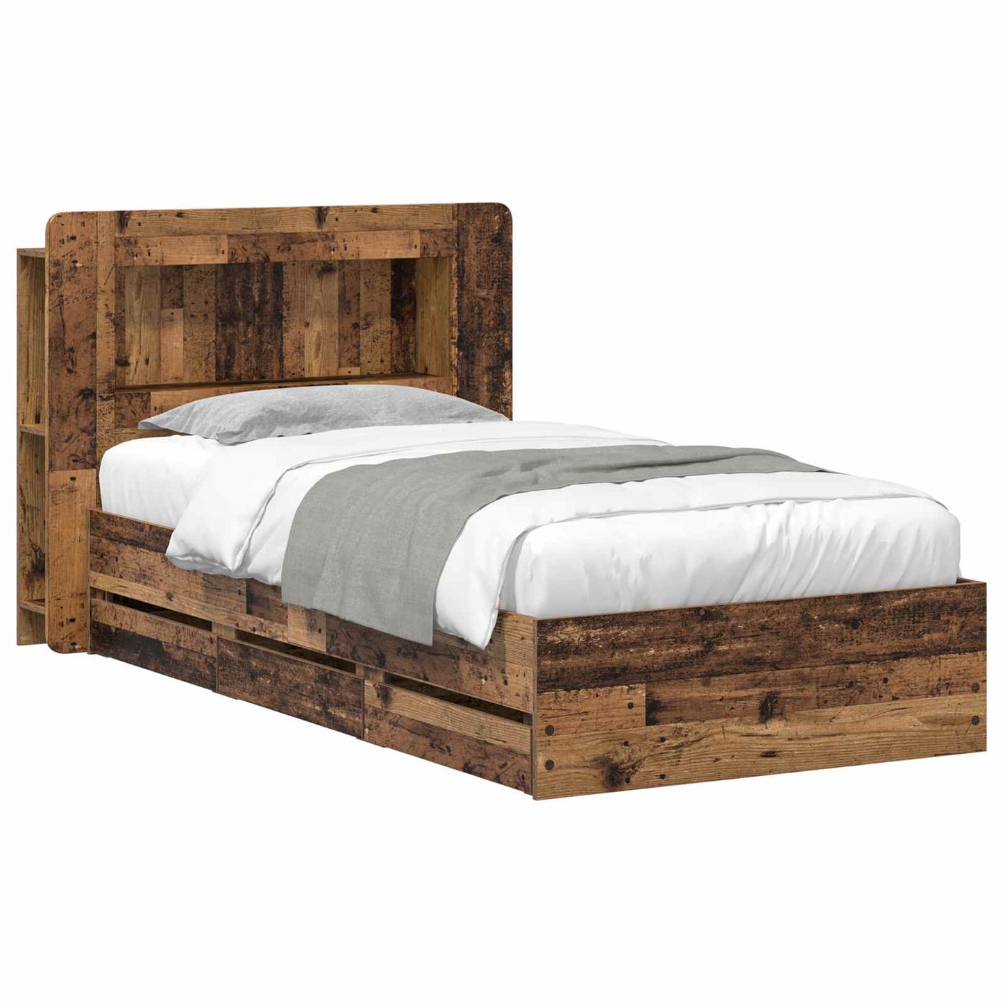 Telaio del letto con storage Legno antico 80 x 200 cm | homemem39