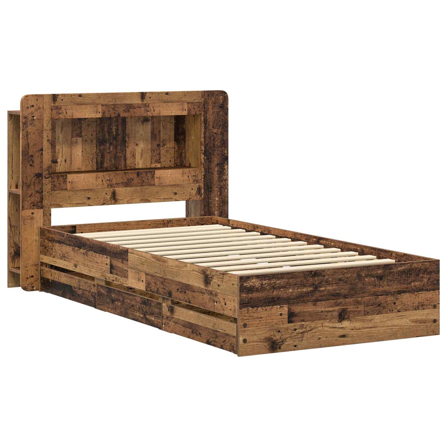 Telaio del letto con storage Legno antico 80 x 200 cm | homemem39