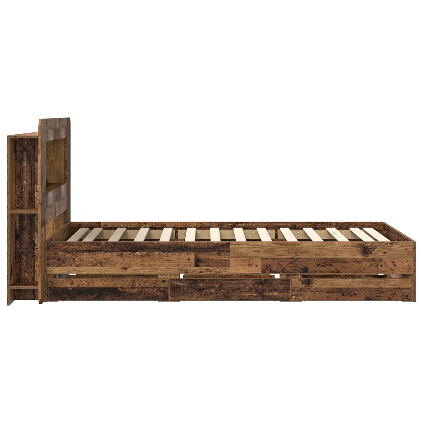 Telaio del letto con storage Legno antico 80 x 200 cm | homemem39