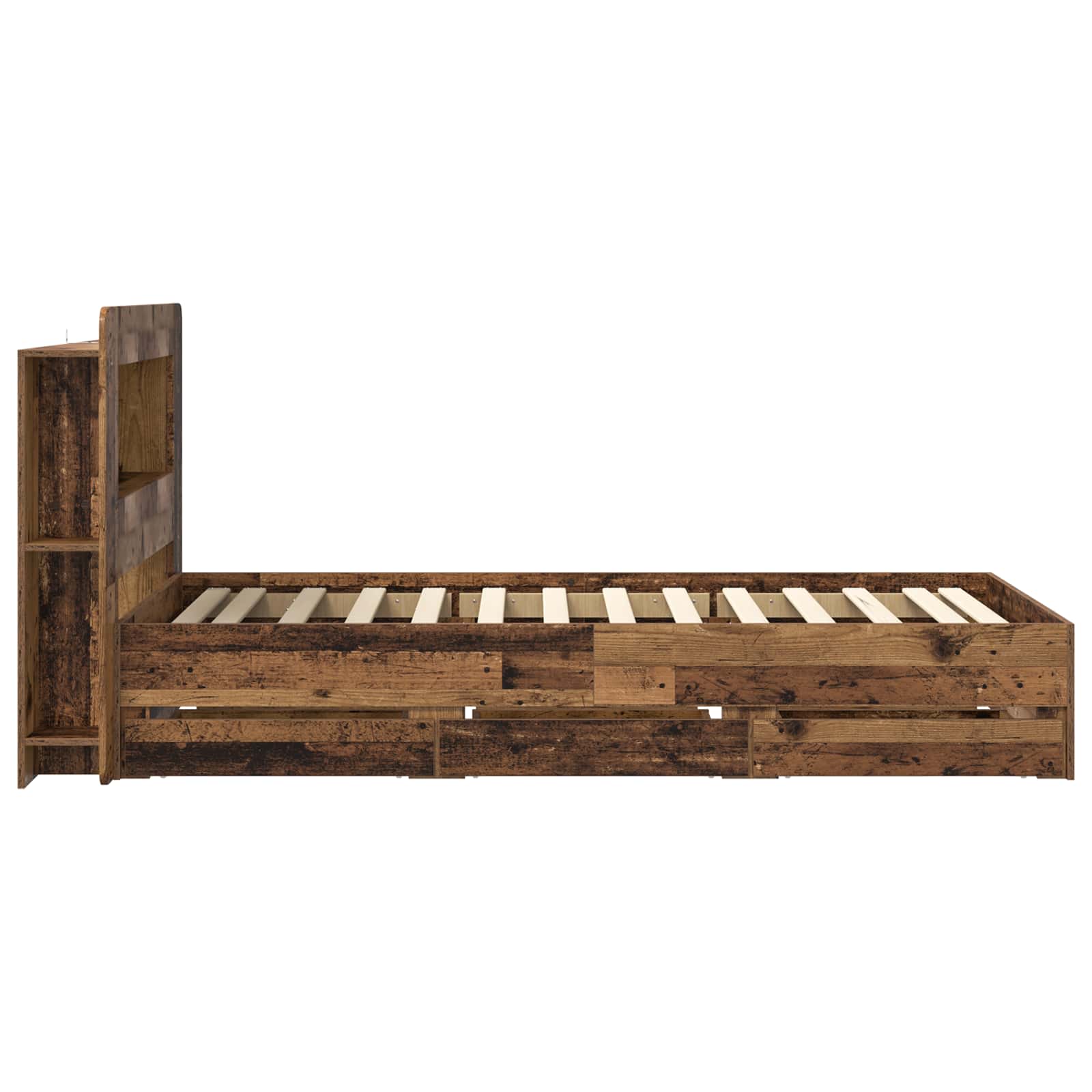 Telaio del letto con storage Legno antico 80 x 200 cm | homemem39
