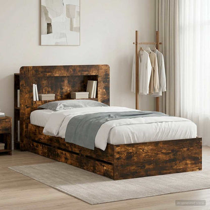 Telaio del letto con storage Rovere Fumo 80 x 200 cm | homemem39