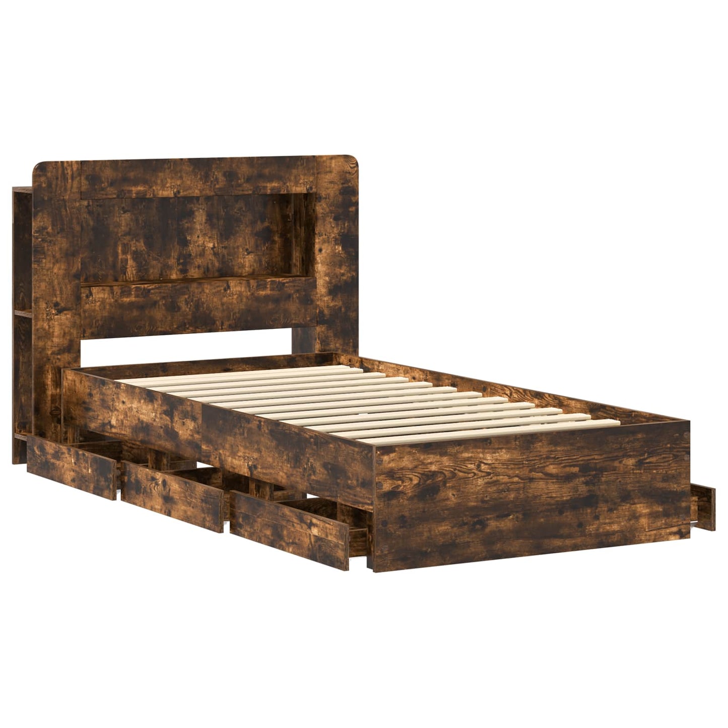 Telaio del letto con storage Rovere Fumo 80 x 200 cm | homemem39