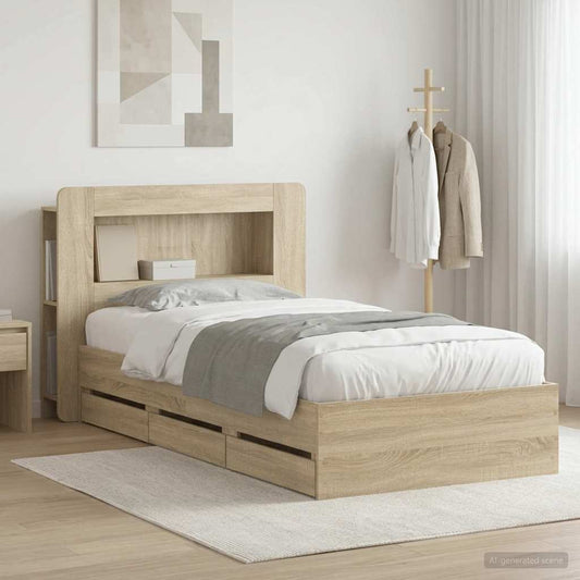 Telaio del letto con storage Rovere Sonoma 80 x 200 cm | homemem39