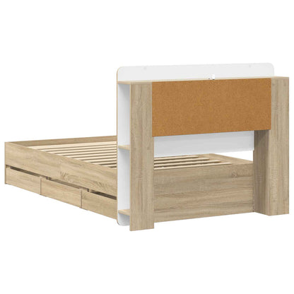 Telaio del letto con storage Rovere Sonoma 80 x 200 cm | homemem39
