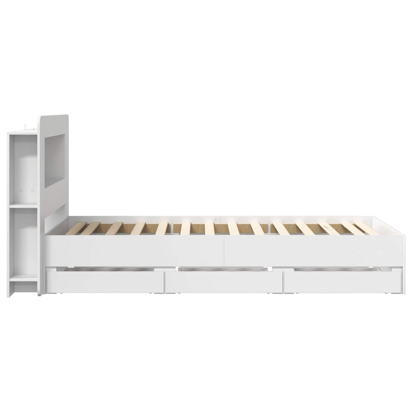 Telaio del letto con storage con testiera Bianco 80 x 200 cm | homemem39
