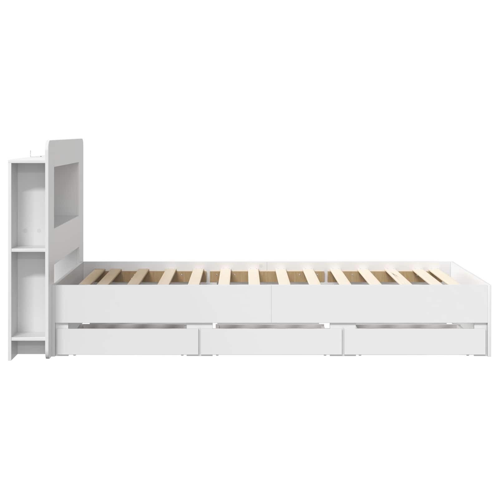 Telaio del letto con storage con testiera Bianco 80 x 200 cm | homemem39