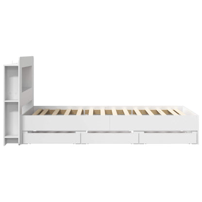 Telaio del letto con storage con testiera Bianco 80 x 200 cm | homemem39