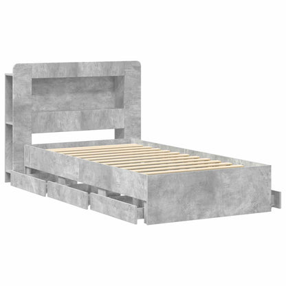 Telaio del letto con storage Grigio Cemento 90 x 190 cm