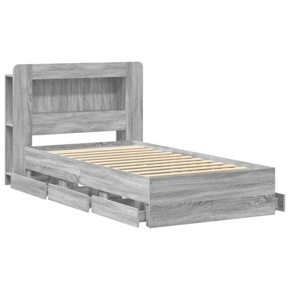 Telaio del letto con storage Sonoma grigio 90 x 190 cm | homemem39