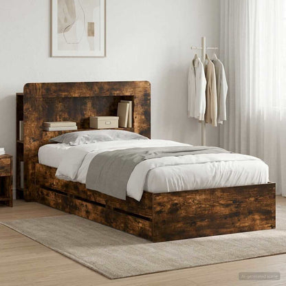 Telaio del letto con storage Rovere Fumo 90 x 190 cm