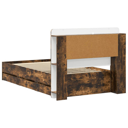 Telaio del letto con storage Rovere Fumo 90 x 190 cm | homemem39