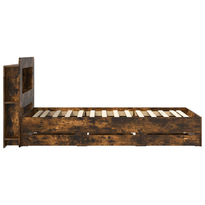 Telaio del letto con storage Rovere Fumo 90 x 190 cm | homemem39