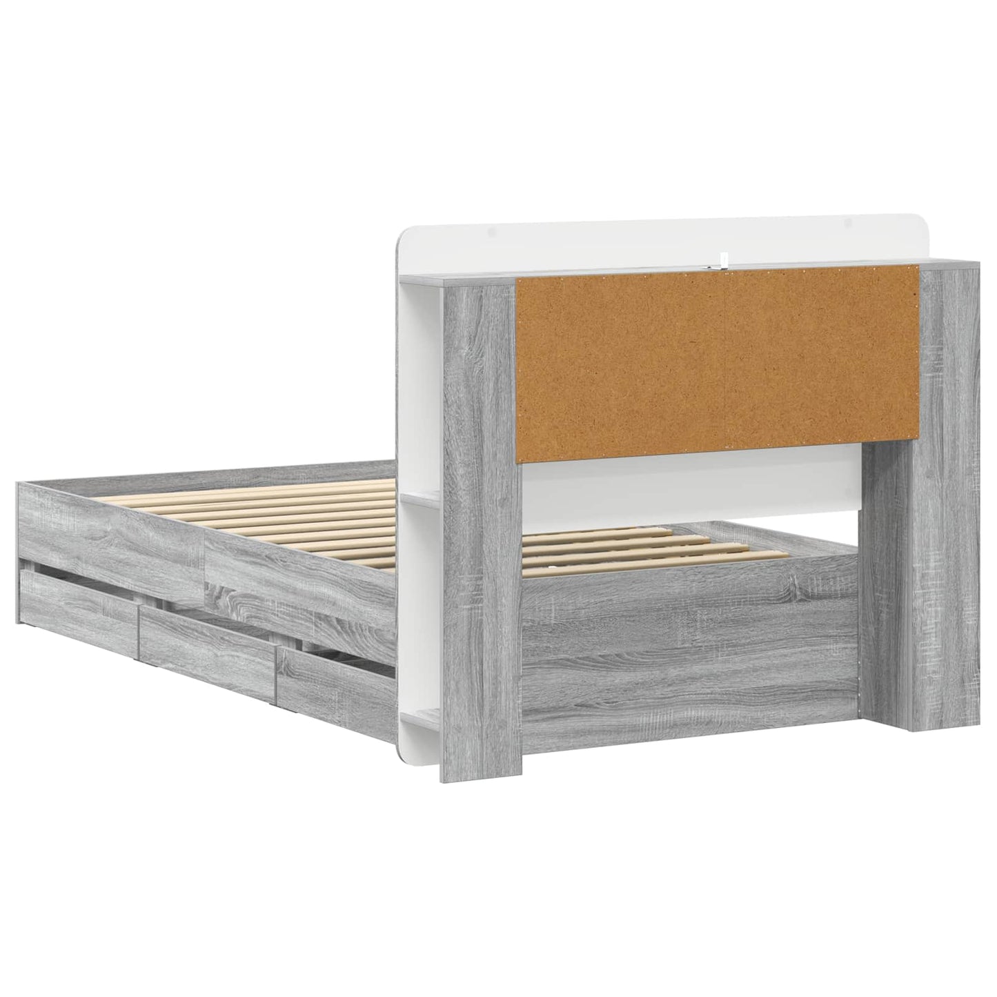 Telaio del letto con storage Sonoma grigio 100 x 200 cm | homemem39
