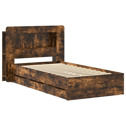 Telaio del letto con storage Rovere Fumo 100 x 200 cm | homemem39
