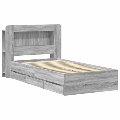 Telaio del letto con storage Sonoma grigio 90 x 200 cm | homemem39