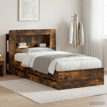 Telaio del letto con storage Rovere Fumo 90 x 200 cm | homemem39