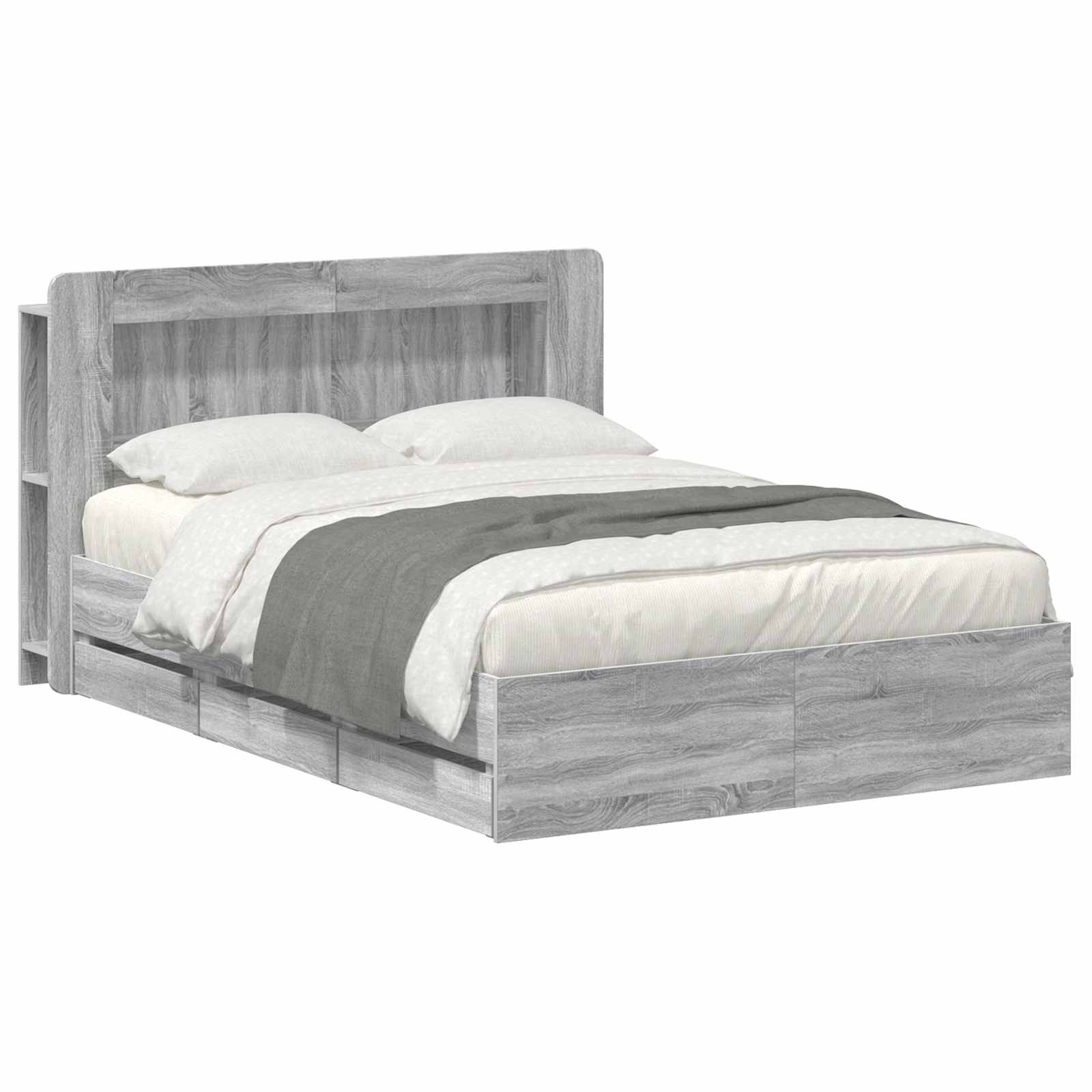 Telaio del letto con storage Sonoma grigio 140 x 200 cm | homemem39