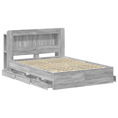 Telaio del letto con storage Sonoma grigio 140 x 200 cm | homemem39