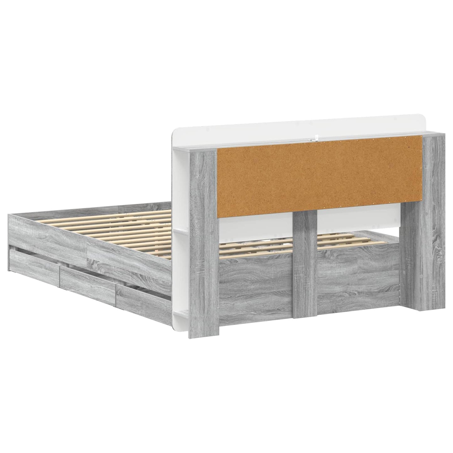 Telaio del letto con storage Sonoma grigio 140 x 200 cm | homemem39