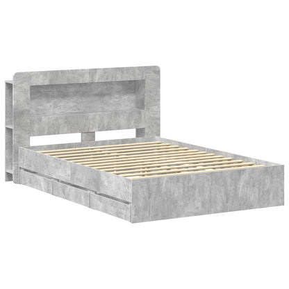 Telaio del letto con storage Grigio Cemento 150 x 200 cm | homemem39