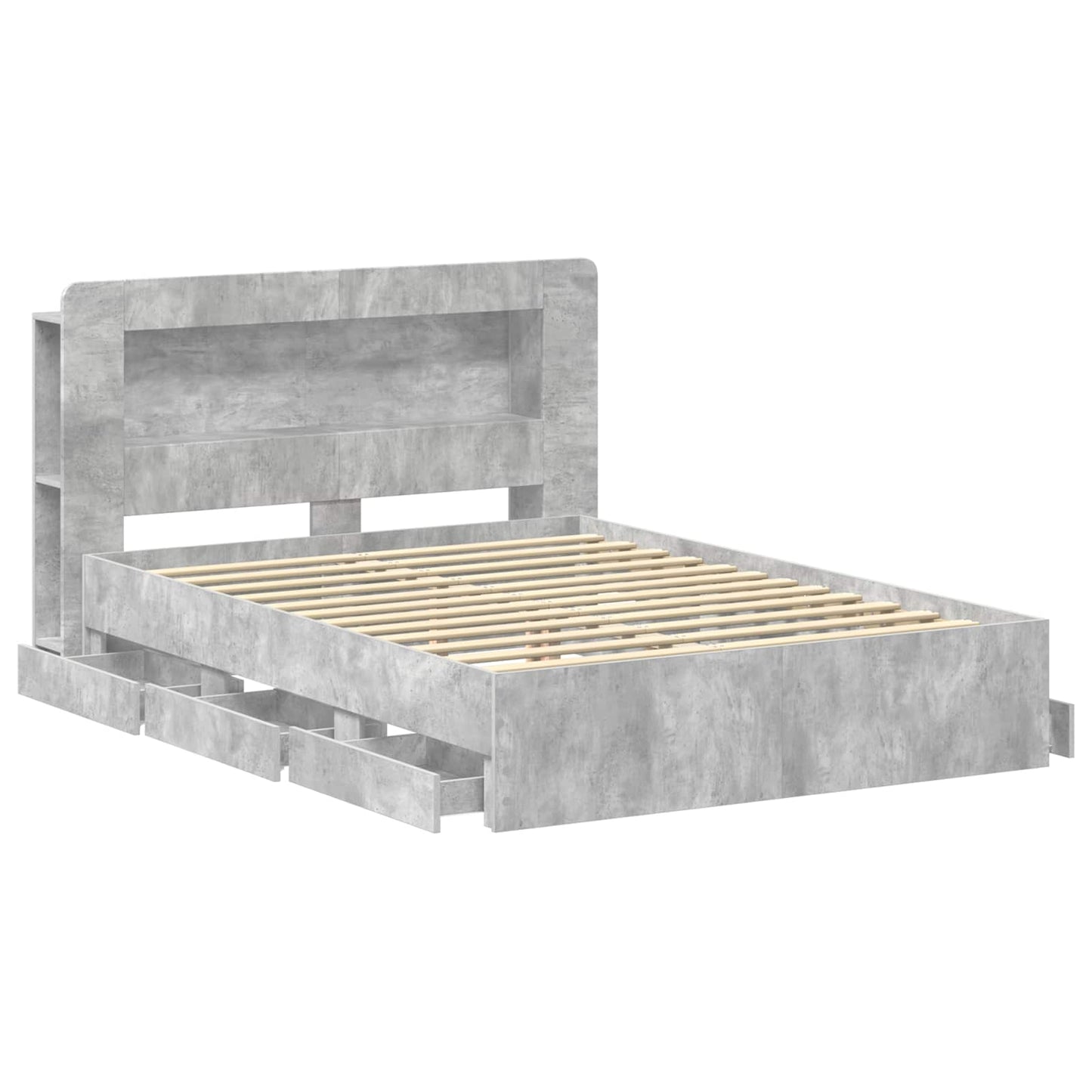 Telaio del letto con storage Grigio Cemento 150 x 200 cm | homemem39