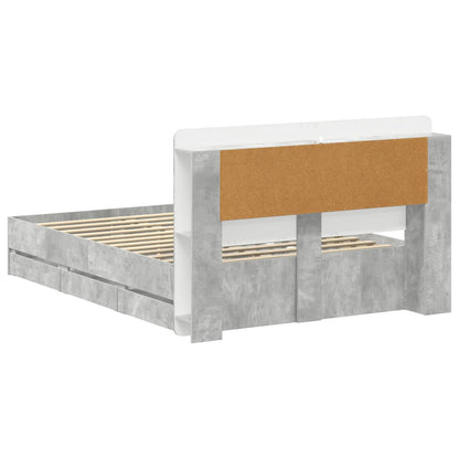 Telaio del letto con storage Grigio Cemento 150 x 200 cm | homemem39