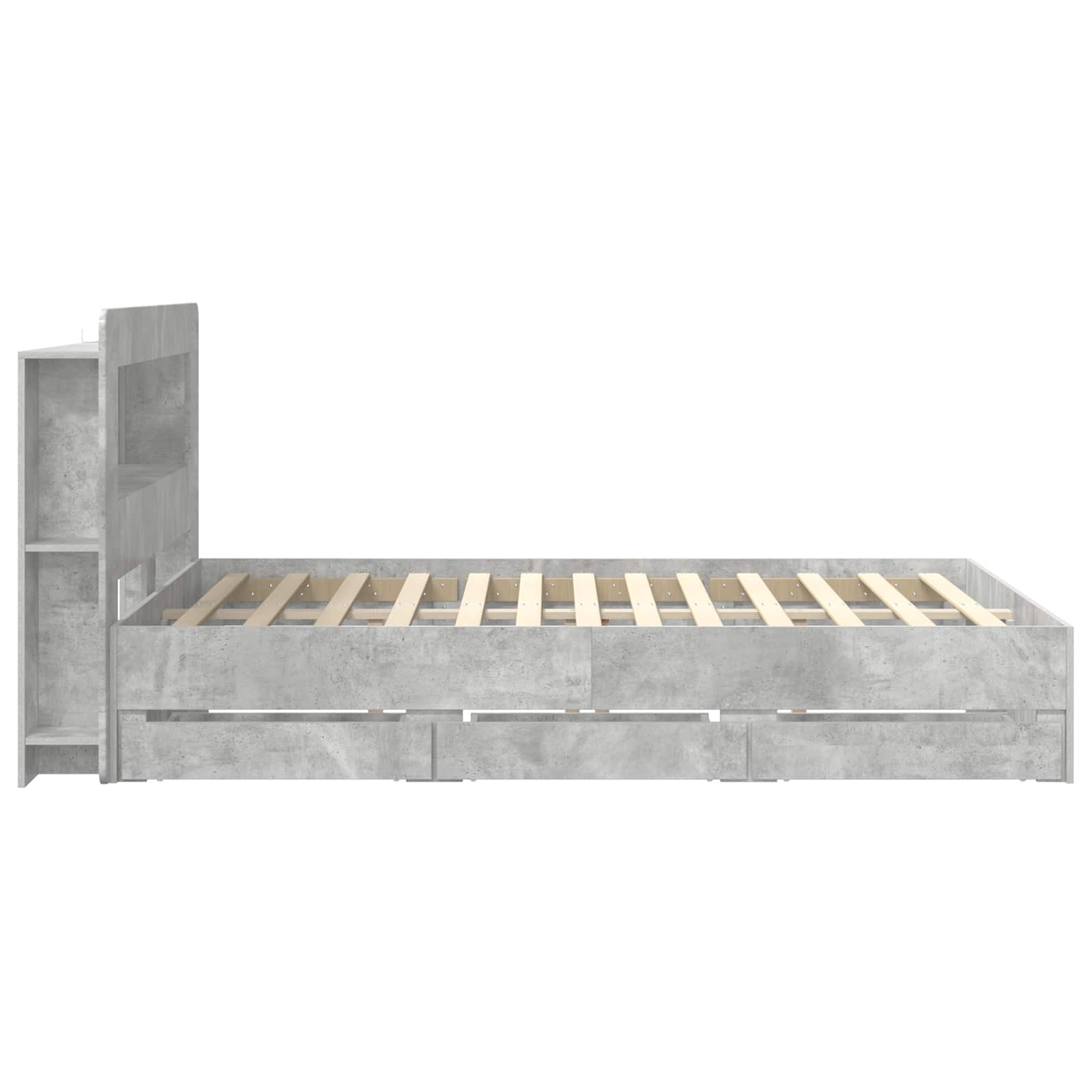 Telaio del letto con storage Grigio Cemento 150 x 200 cm | homemem39