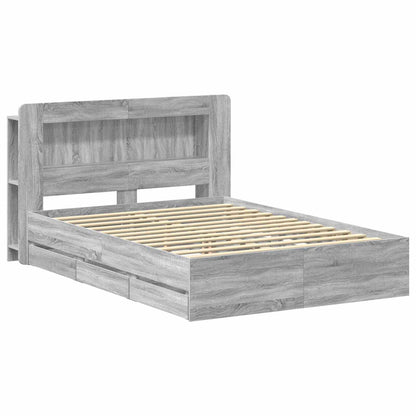 Telaio del letto con storage Sonoma grigio 150 x 200 cm | homemem39