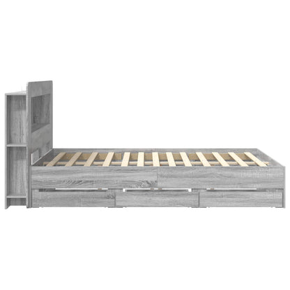 Telaio del letto con storage Sonoma grigio 150 x 200 cm | homemem39