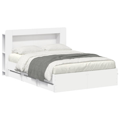 Telaio del letto con storage con testiera Bianco 150 x 200 cm | homemem39