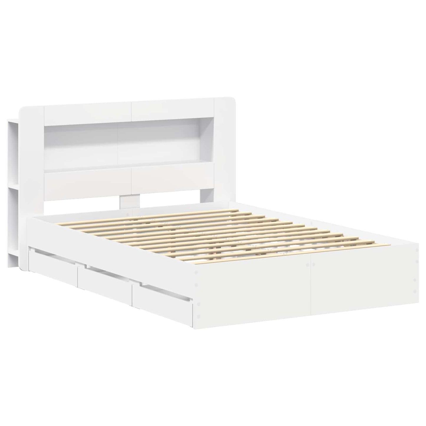 Telaio del letto con storage con testiera Bianco 150 x 200 cm | homemem39