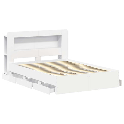 Telaio del letto con storage con testiera Bianco 150 x 200 cm | homemem39
