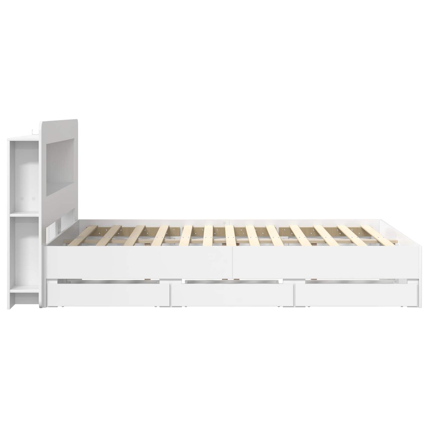 Telaio del letto con storage con testiera Bianco 150 x 200 cm | homemem39