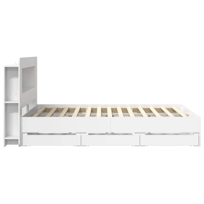 Telaio del letto con storage con testiera Bianco 150 x 200 cm | homemem39