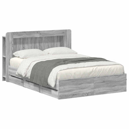 Telaio del letto con storage Sonoma grigio 160 x 200 cm | homemem39