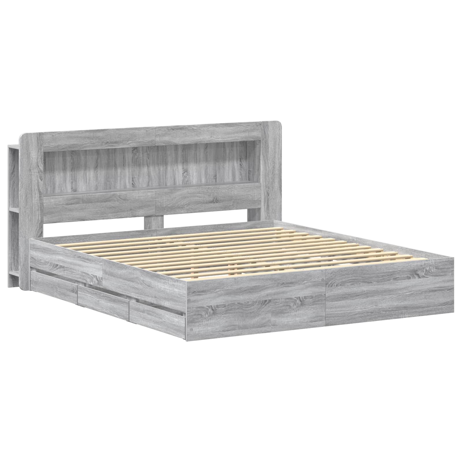 Telaio del letto con storage Sonoma grigio 180 x 200 cm | homemem39