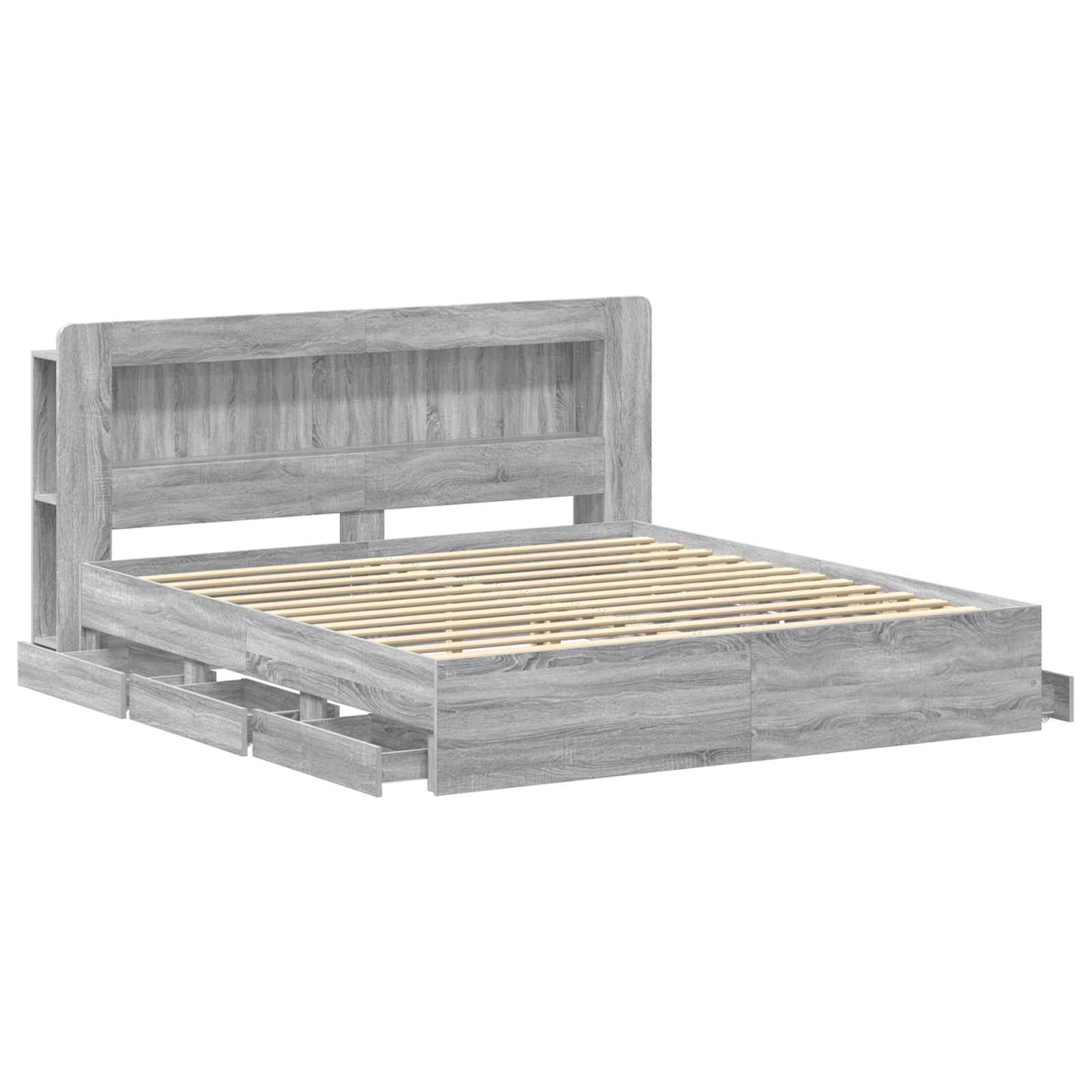 Telaio del letto con storage Sonoma grigio 180 x 200 cm | homemem39