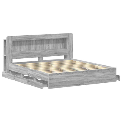 Telaio del letto con storage Sonoma grigio 180 x 200 cm | homemem39