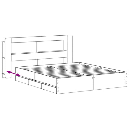 Telaio del letto con storage con testiera Nero 200 x 200 cm | homemem39